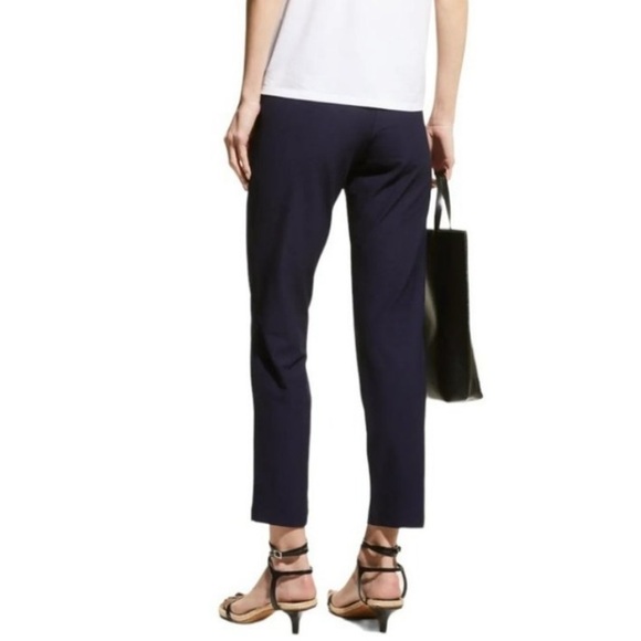 Eileen Fisher Washable Stretch Crepe Slim Cropped Ankle Pant Midnight Blue M - Picture 2 of 9